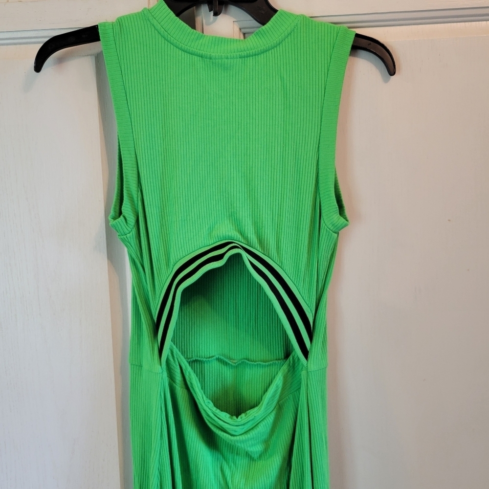 Future Collective Green Ribbed Bodycon Midi Dress - Picture 6 of 8